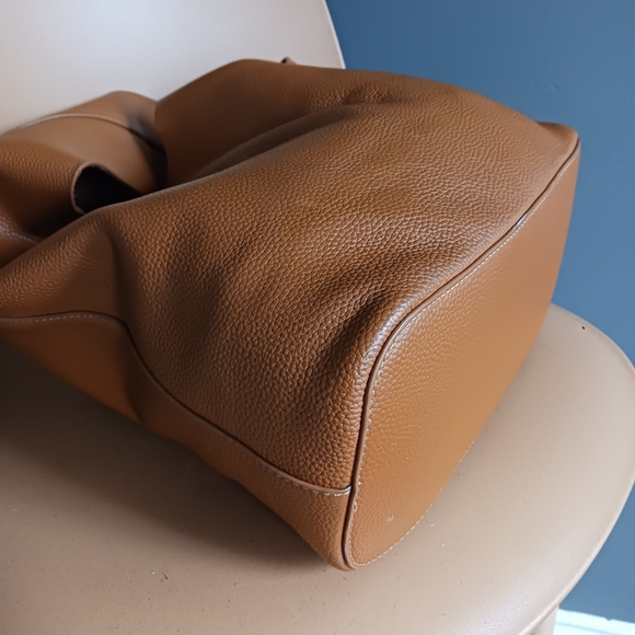 The ROW Bindle Three Caramel Grained Leather Hobo Bag - Picture 10 of 16